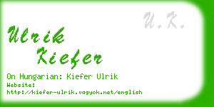 ulrik kiefer business card